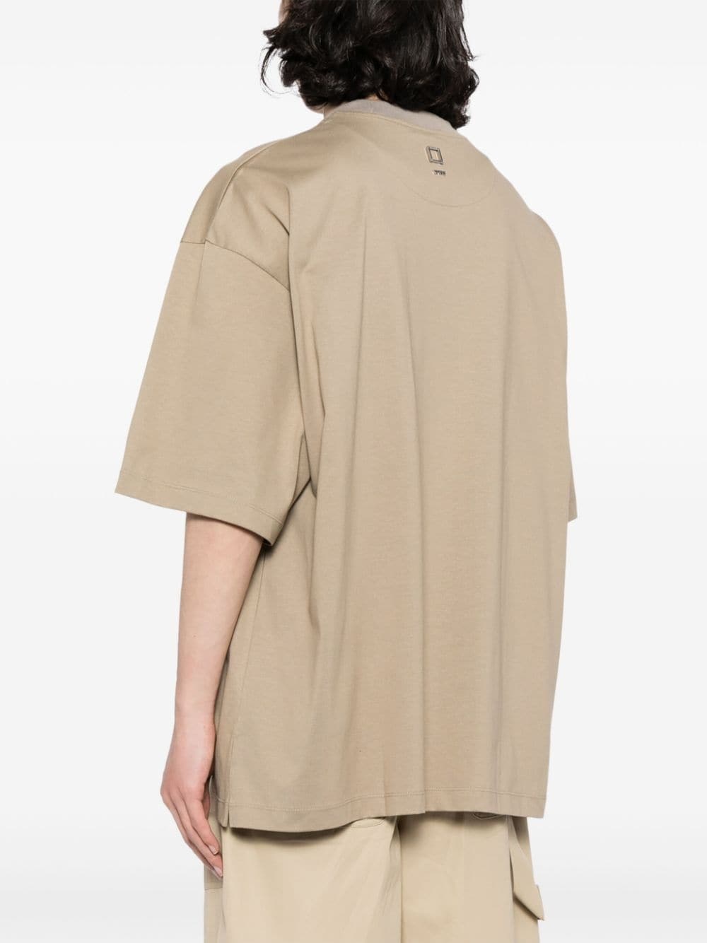 logo-embroidered cotton T-shirt - 4
