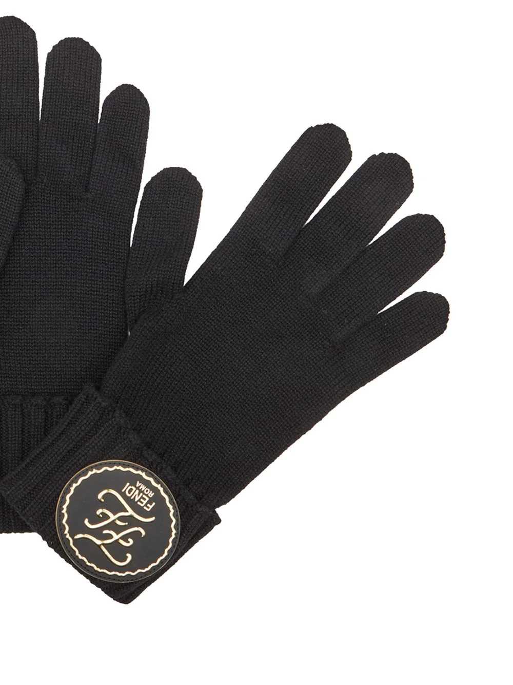 cashmere Karligraphy logo patch gloves - 2