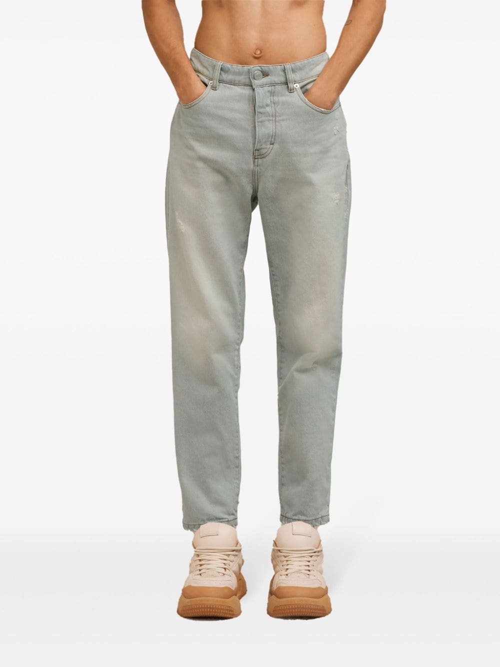 logo-patch organic cotton jeans - 4