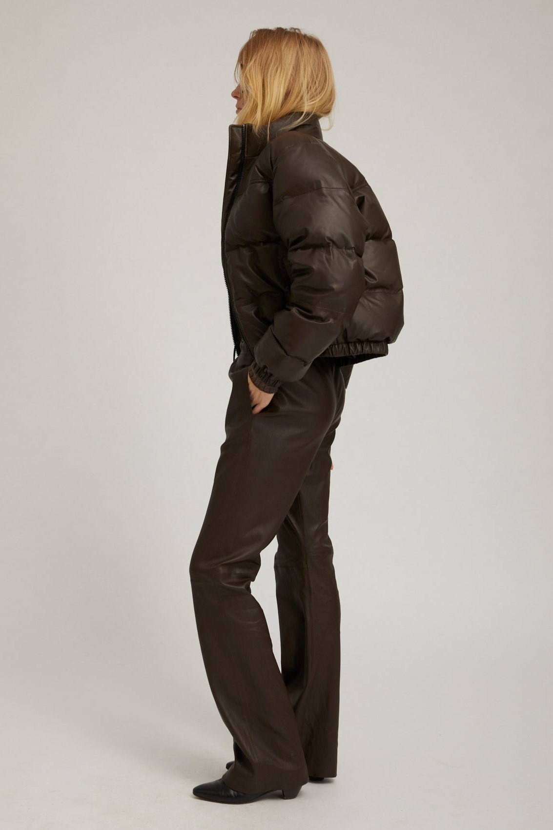 AMERICANO LEATHER PUFFER - 4