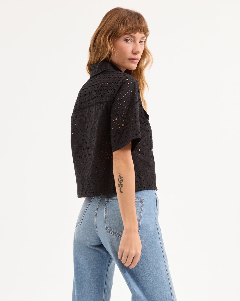 SPRUCE EYELET SHORT-SLEEVE BUTTON-DOWN - 7