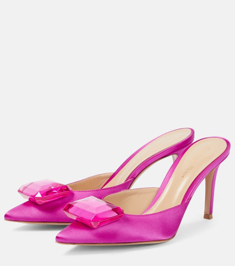 Jaipur embellished satin mules 5