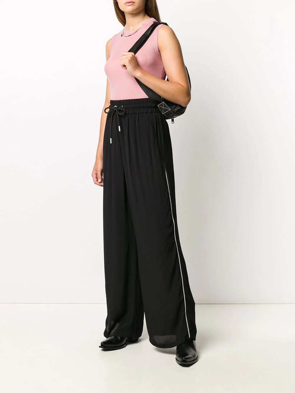 drawstring wide-leg trousers - 2