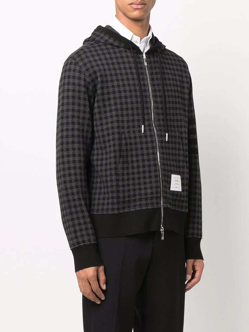 Gunclub check jacquard zip-up hoodie - 3