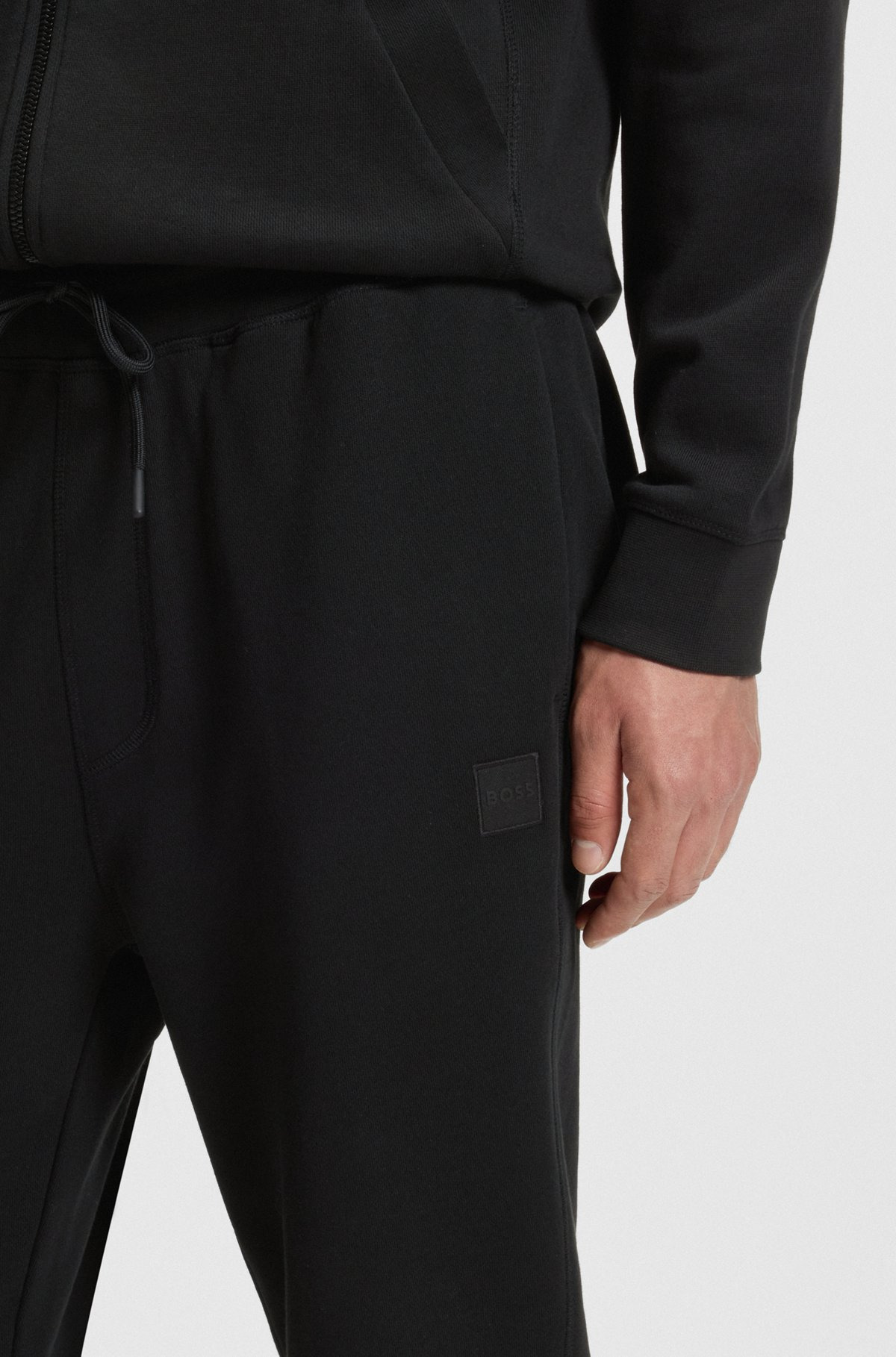 COTTON-TERRY TRACKSUIT BOTTOMS WITH LOGO PATCH - 3