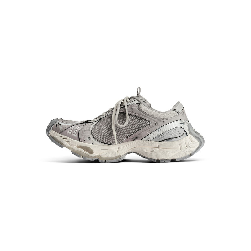 BALENCIAGA Men's Stapler Sneaker  in Beige/grey outlook