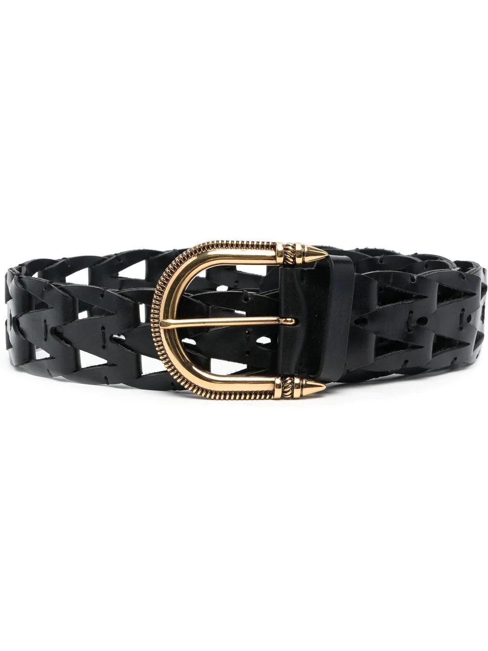 interwoven leather belt - 1