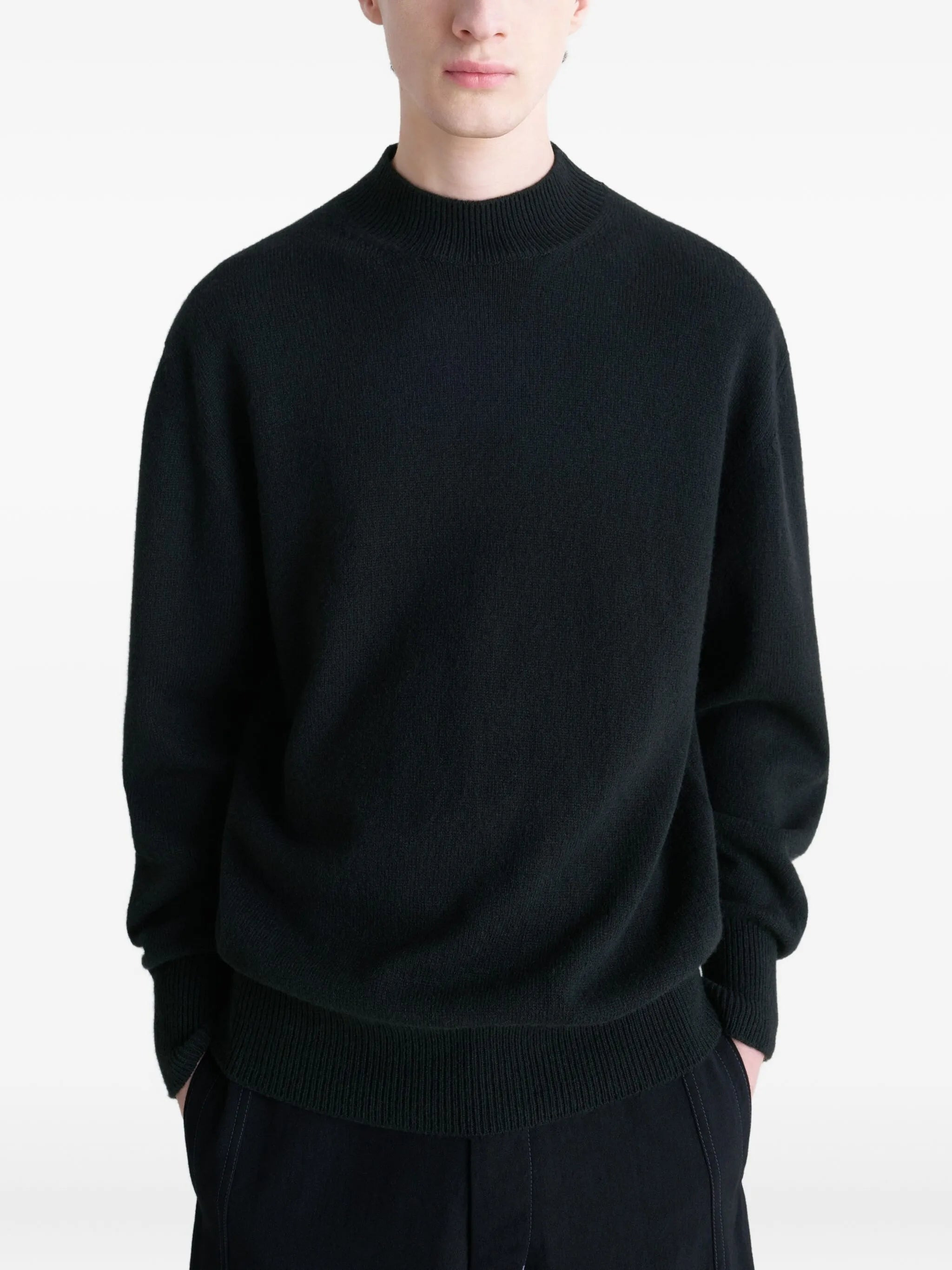 Lemaire Mock Neck Rib-knit Trim Sweater - 5