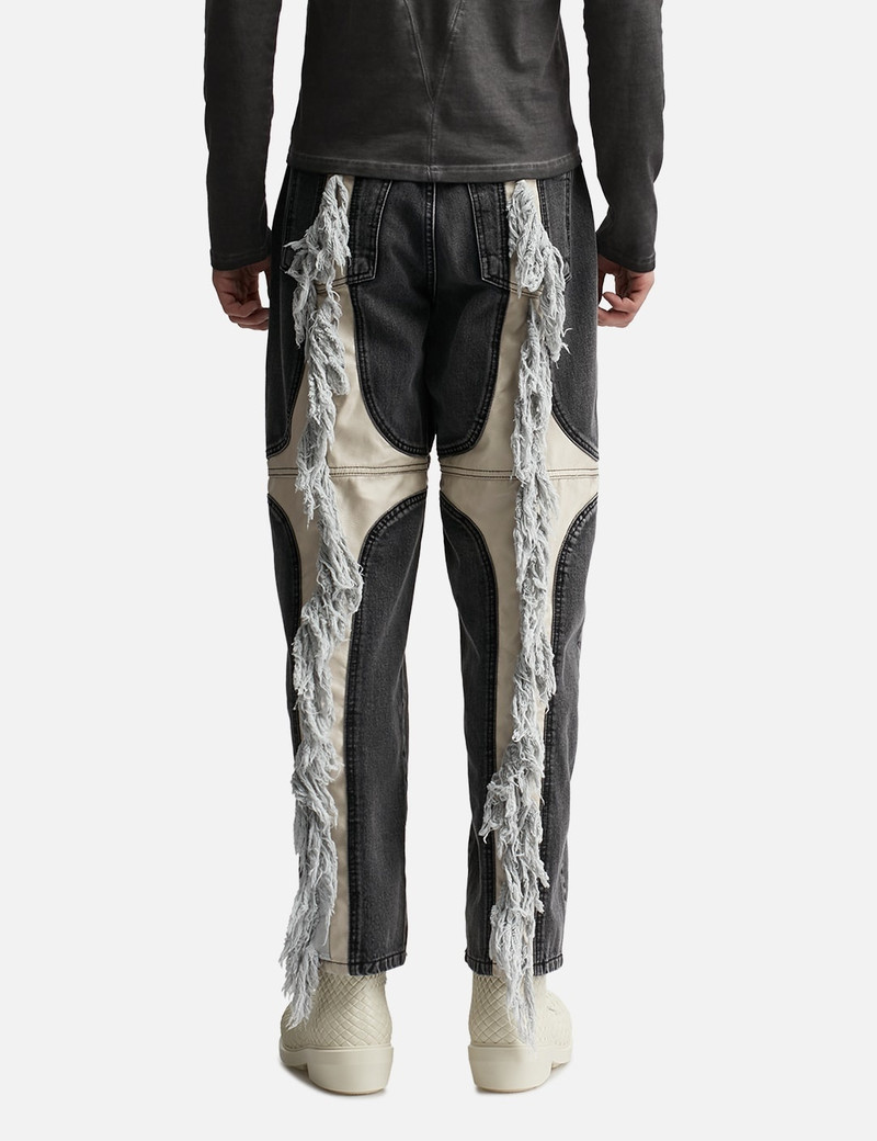 MOHICAN LEATHER DENIM PANTS 4