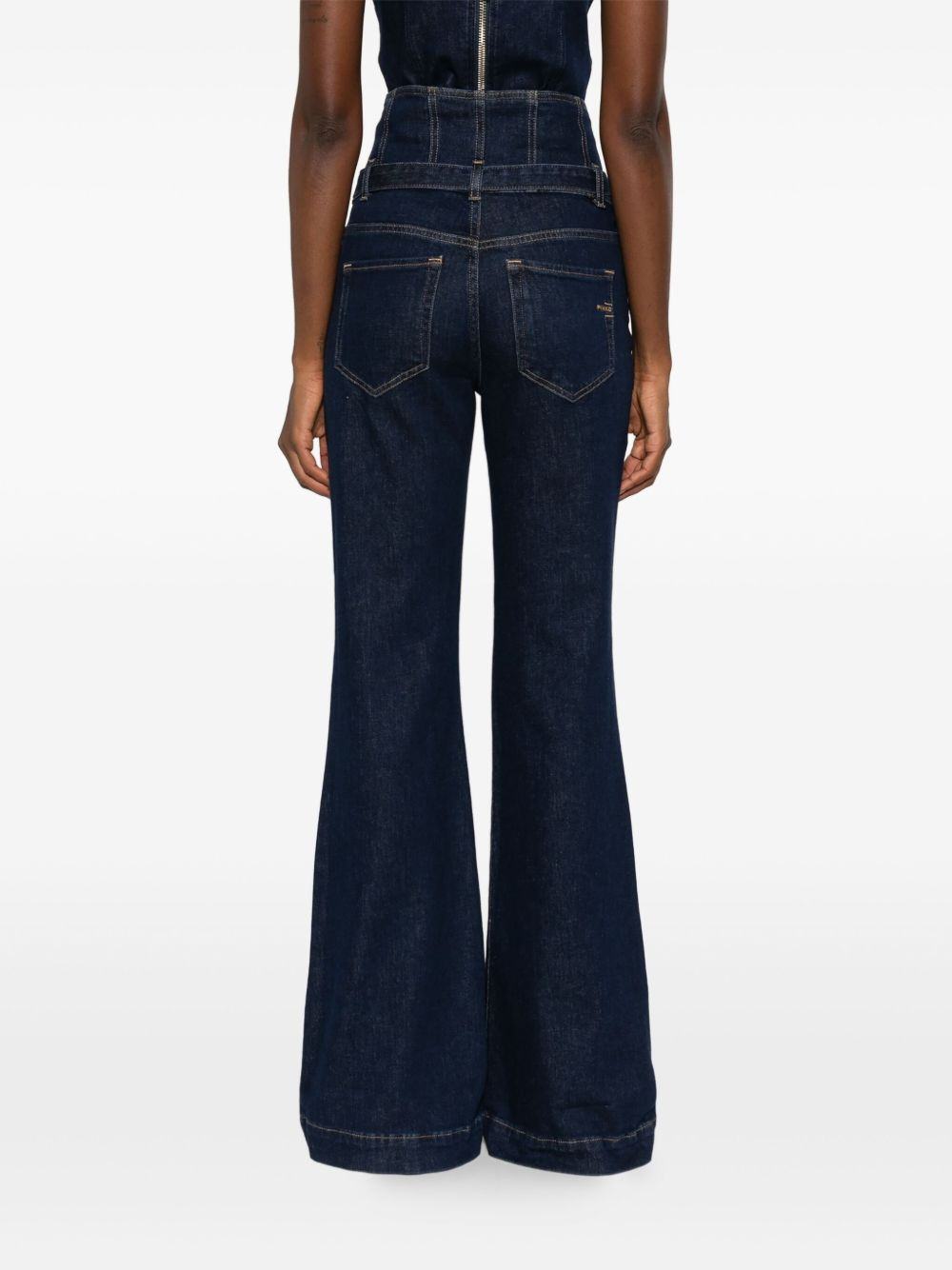 high-waisted belted jeans - 4