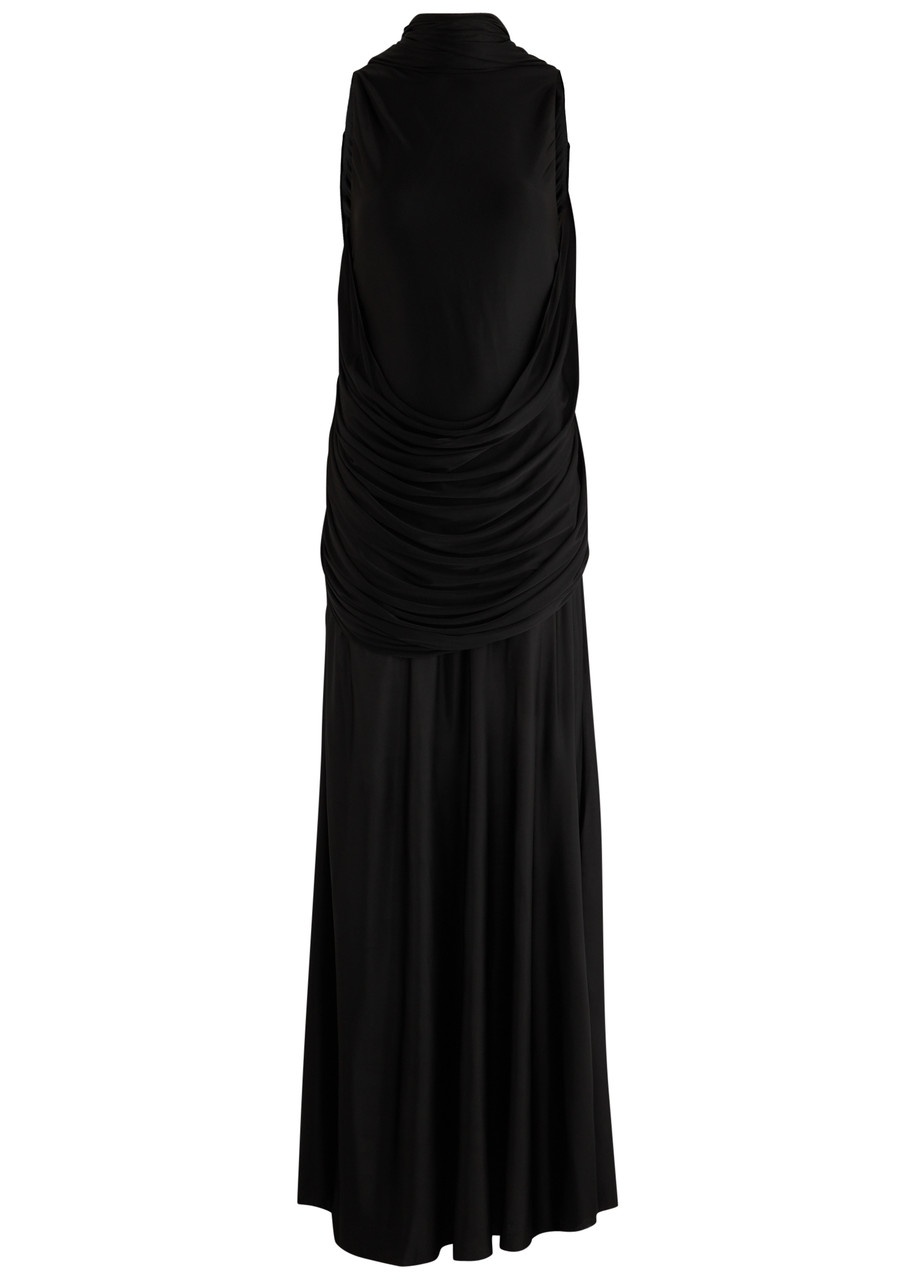 Loewe Pebble Draped Satin-jersey Maxi Dress - 1
