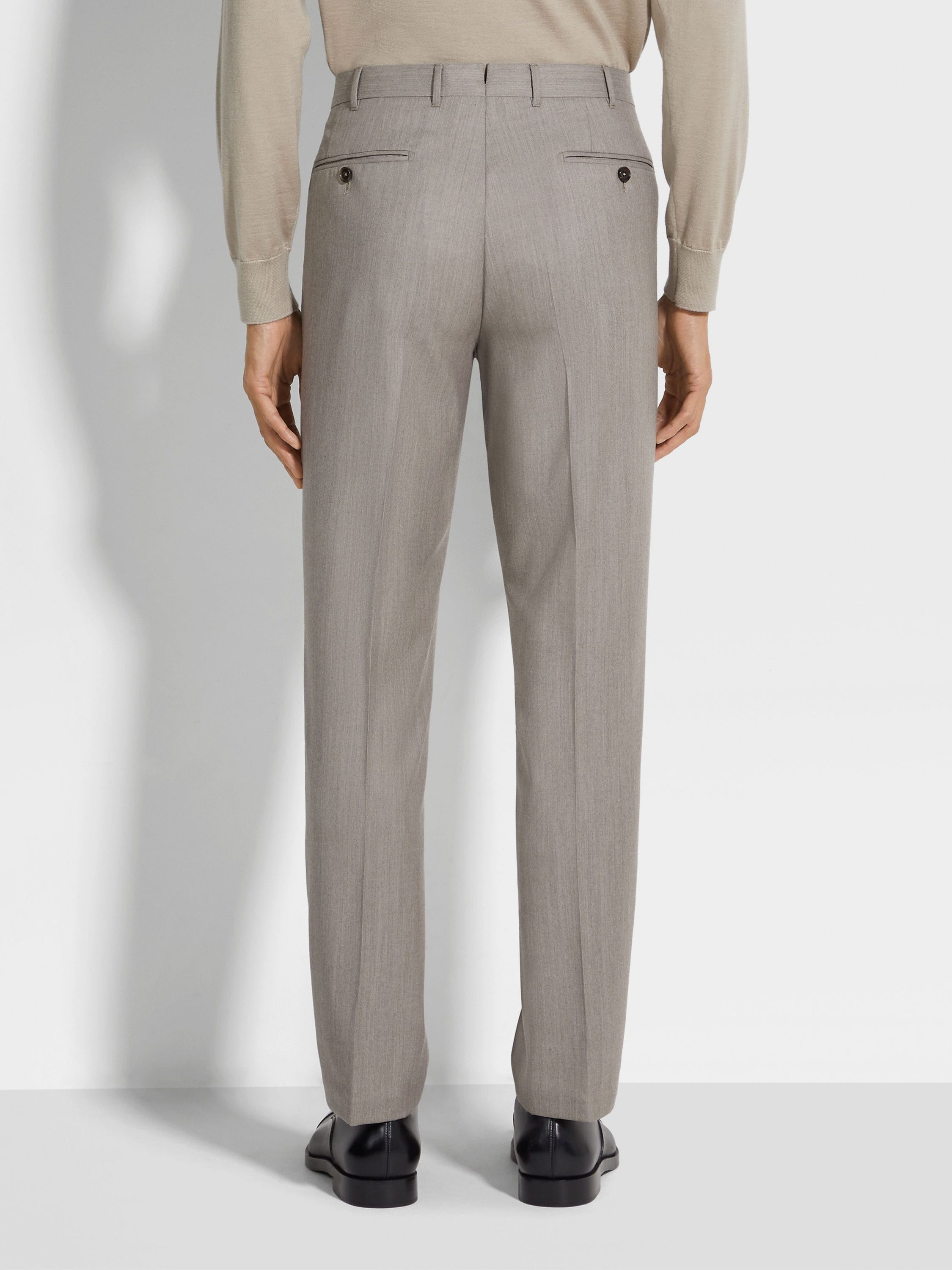 BEIGE CENTOVENTIMILA WOOL PANTS - 5