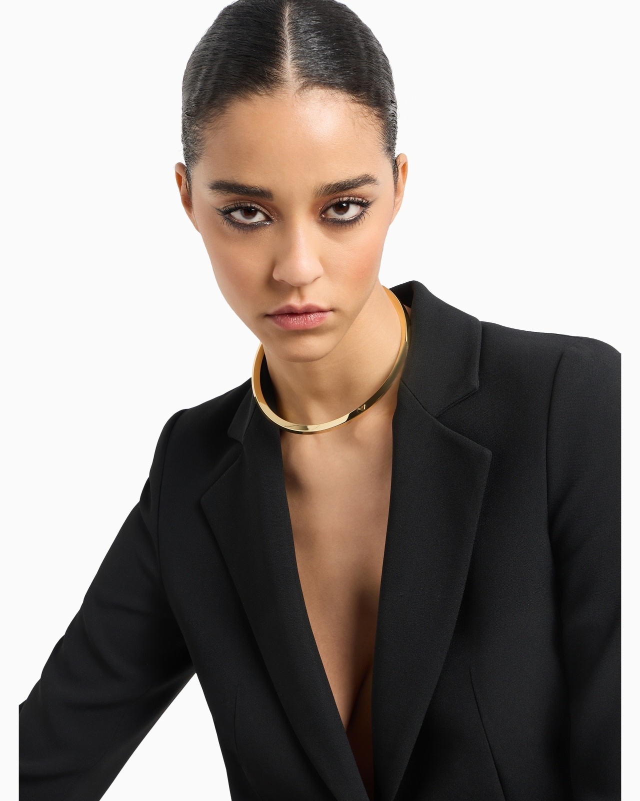 GOLD-TONE BRASS COLLAR NECKLACE - 4