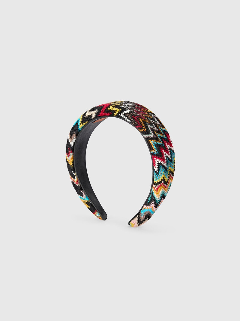 Missoni Padded zigzag wool-blend headband outlook