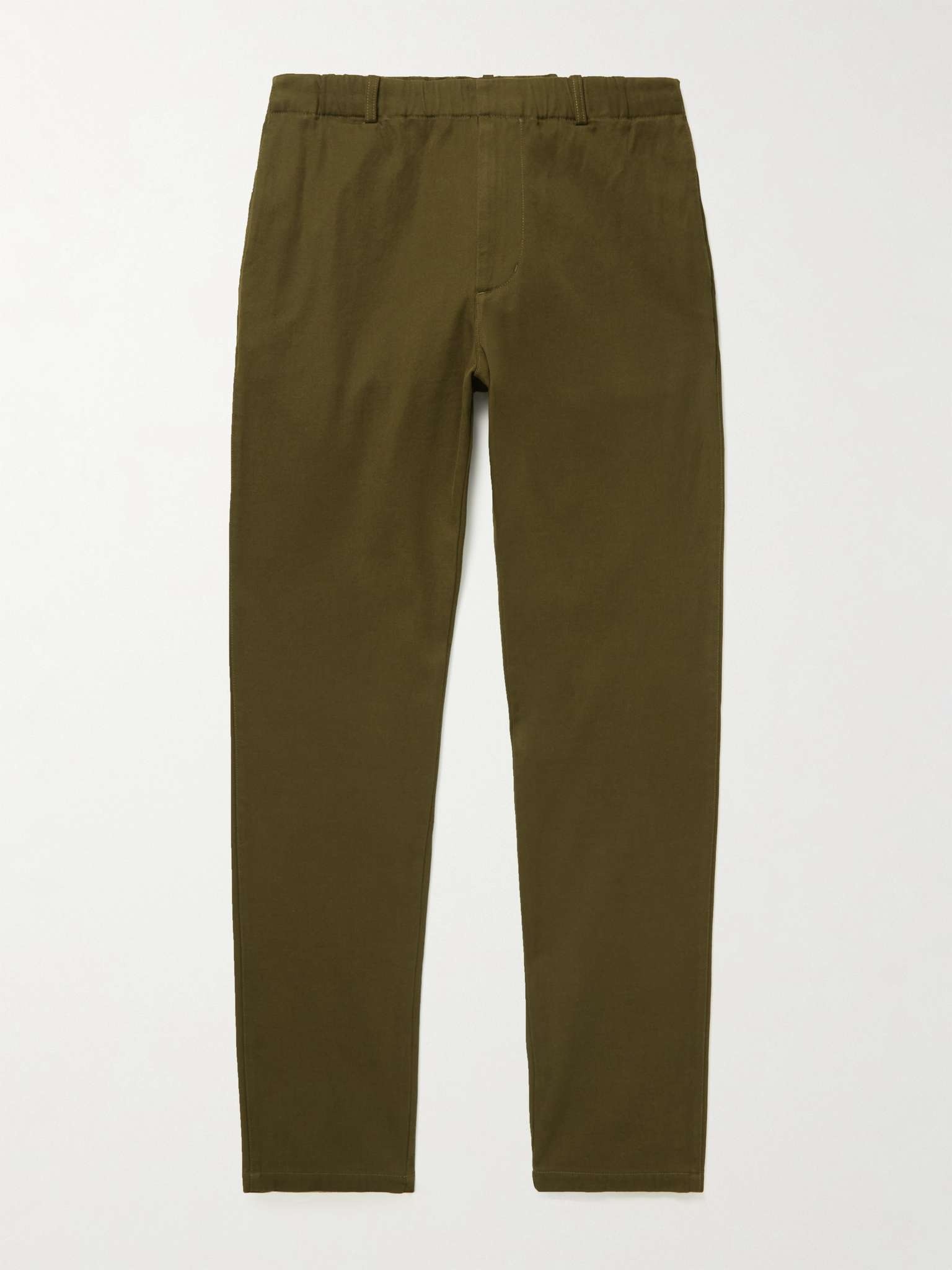 Straight-Leg Cotton-Blend Gabardine Trousers - 1