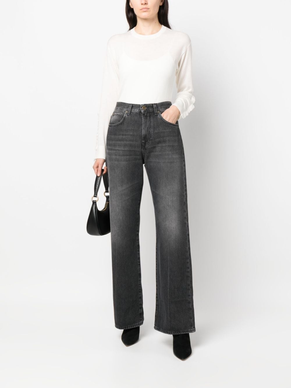logo-patch bootcut denim jeans - 2