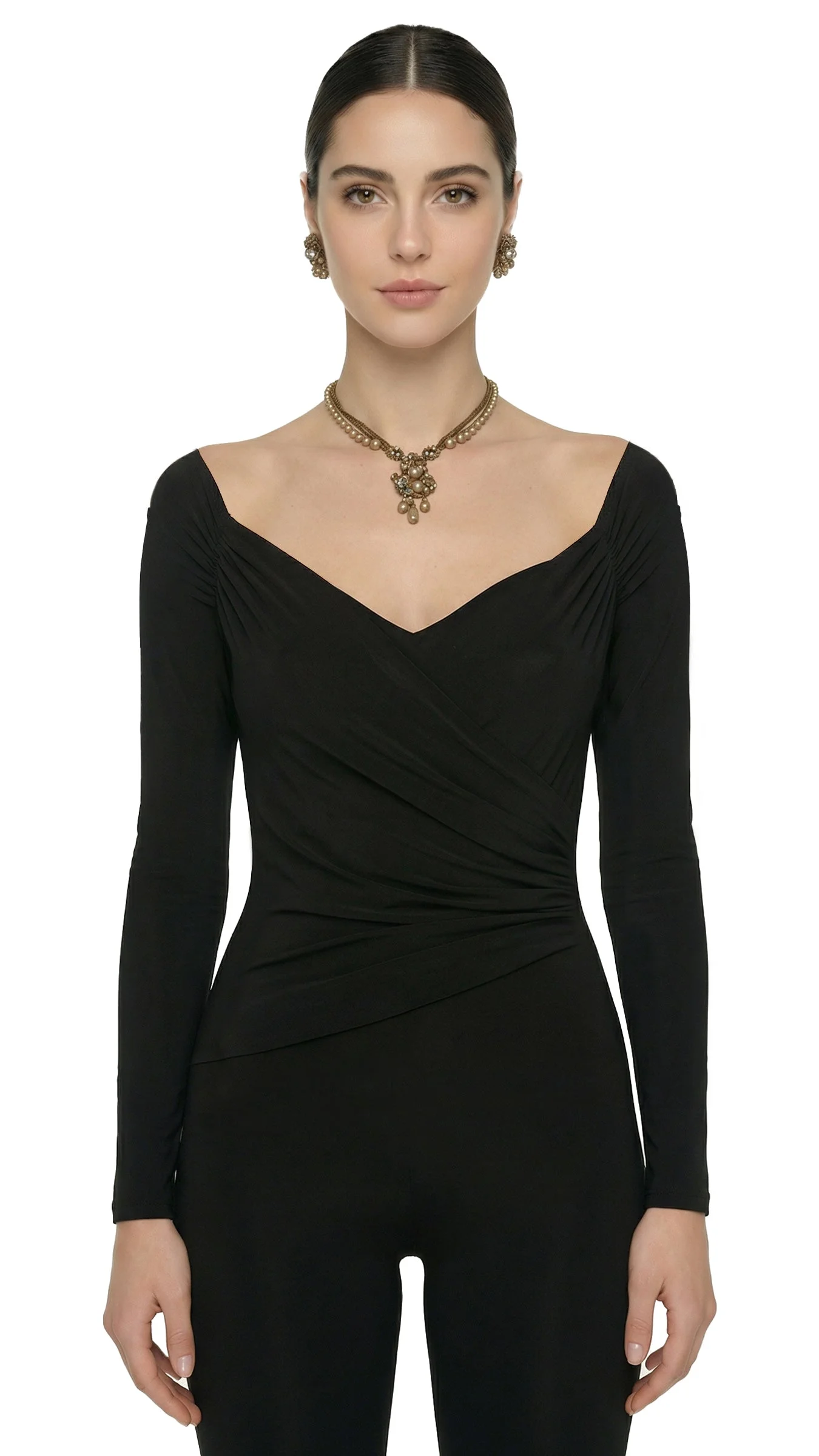 ROBERT DEMARIO BEADED NECKLACE AND EARRINGS SET - 1