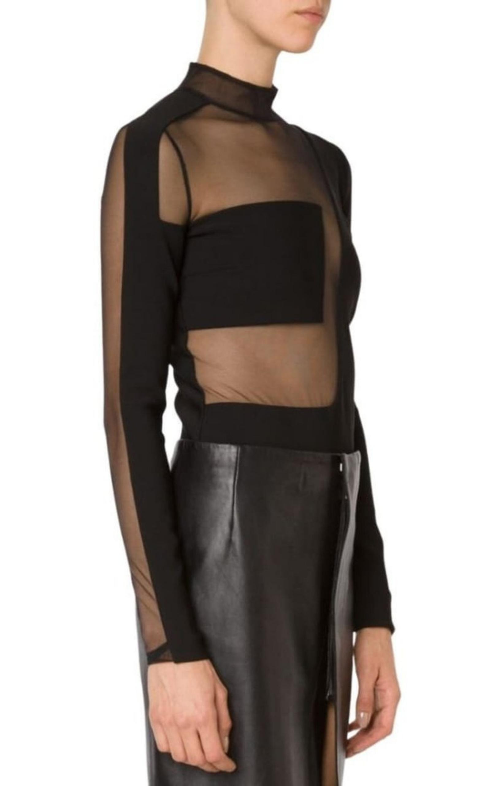 Sheer Panel Bodysuit - 4