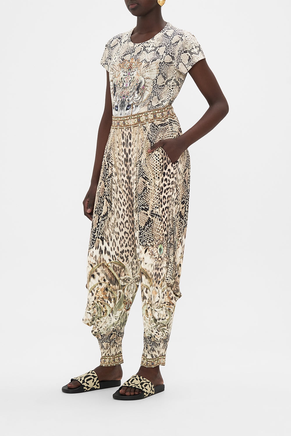 JERSEY RIB DRAPE PANT WITH POCKETS - 4