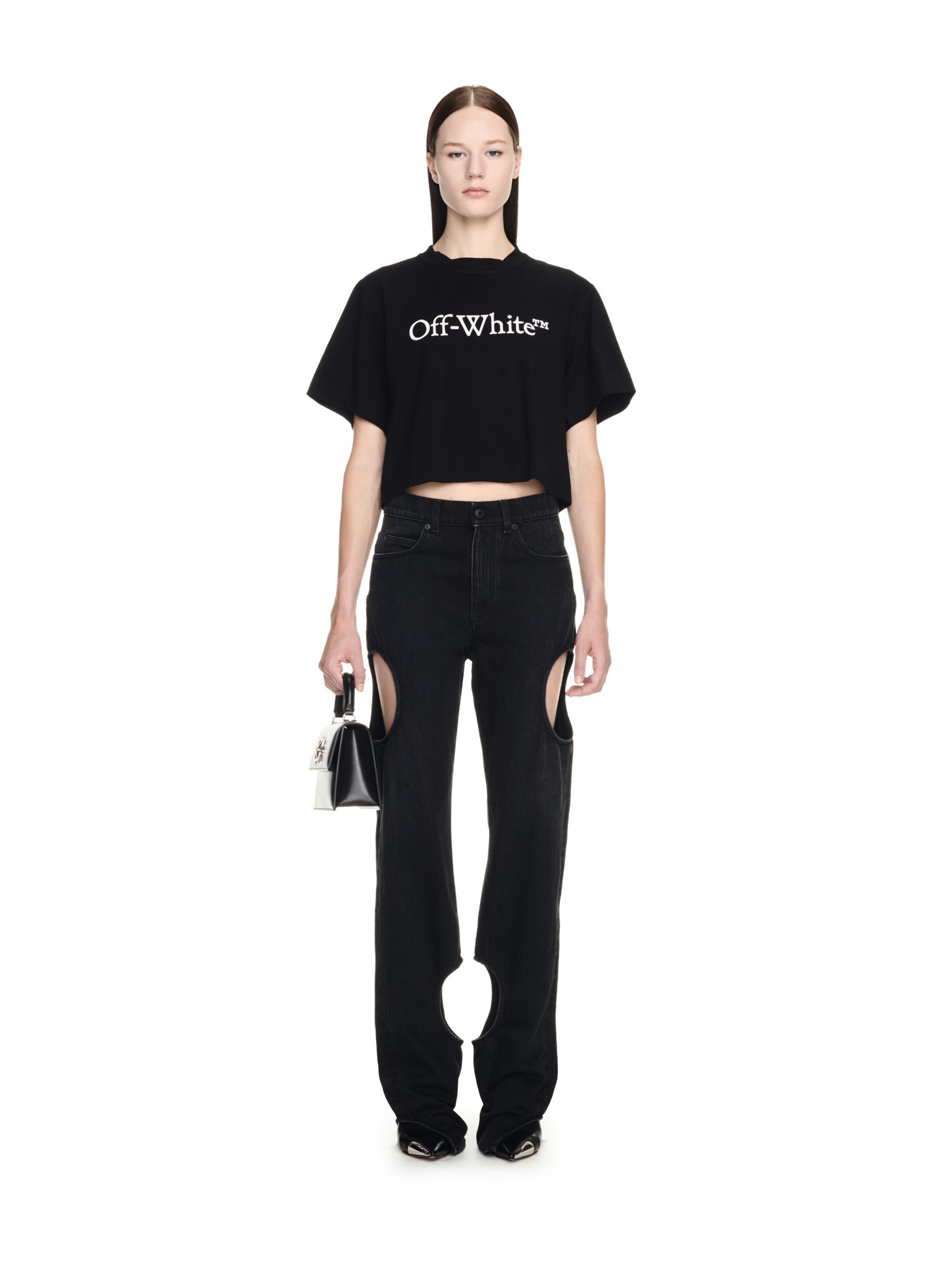 Tシャツ・カットソー Off-White Big Logo Bookish Cropped T-SHIRT Off-White Big Logo Bookish Crop Tee | REVERSIBLE