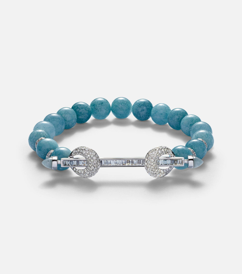 Chakra 18kt white gold bracelet with aquamarines and diamonds 1