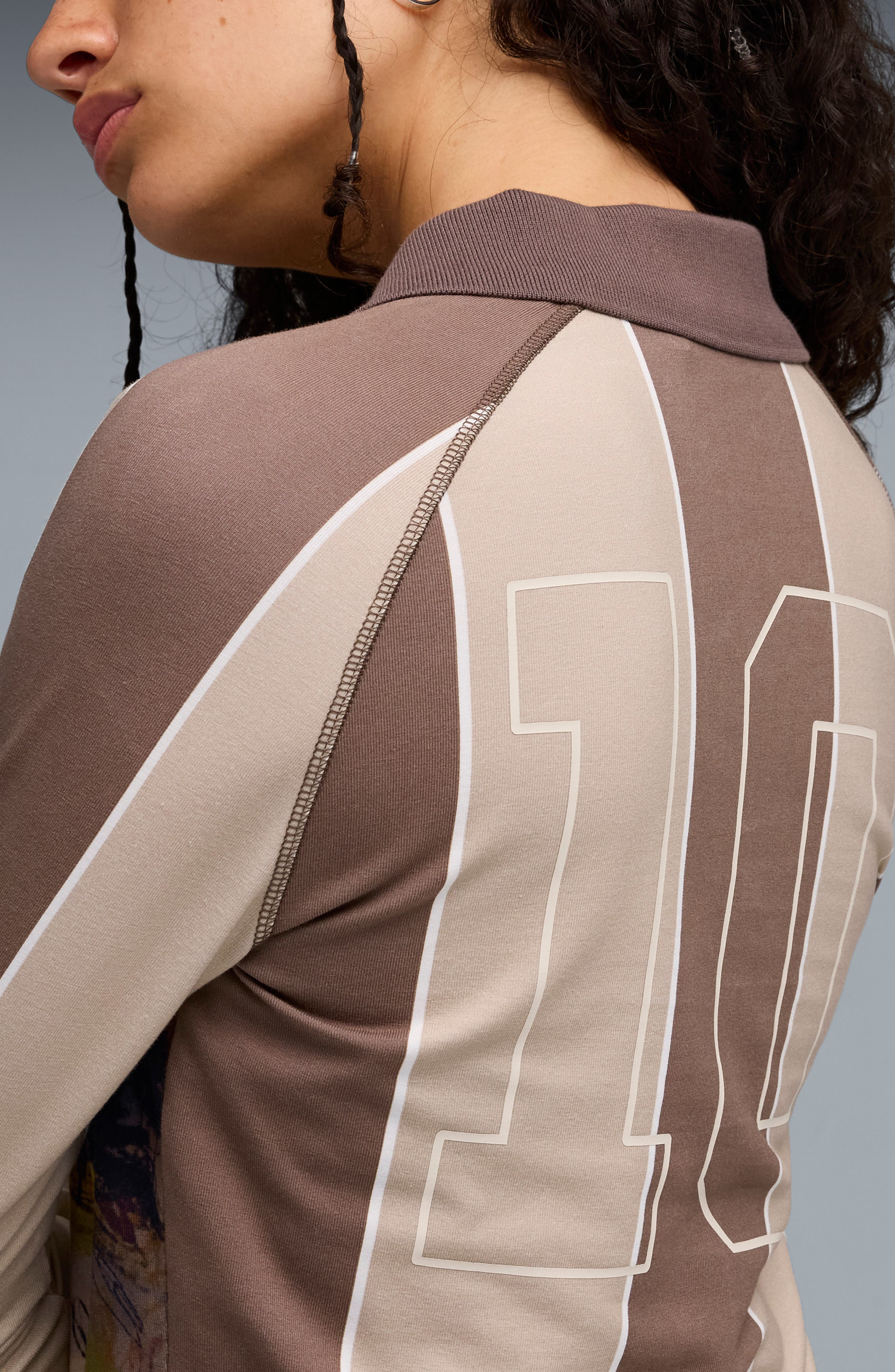 PUMA x KidSuper Long Sleeve Cotton Goalie Jersey in Flat Bronze at Nordstrom - 4