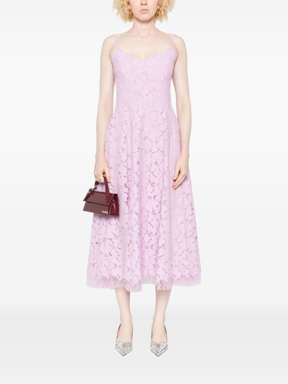floral-lace midi dress - 2