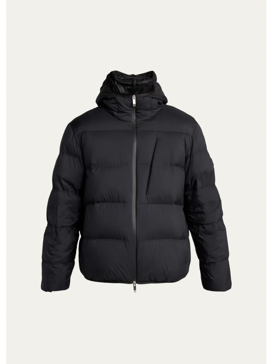 Men's Quilted Hooded Puffer Jacket - 1