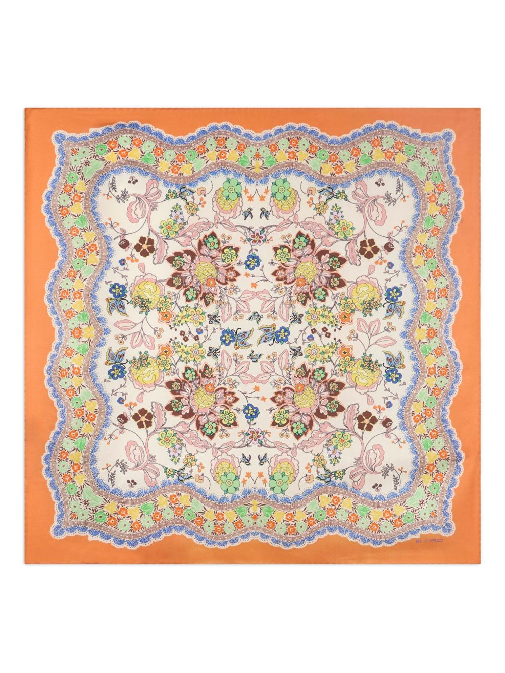 floral-print silk scarf - 1