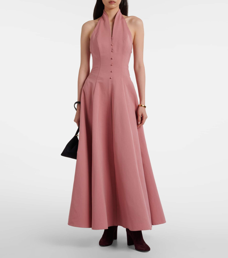 STAUD Stella halterneck cotton-blend gown outlook