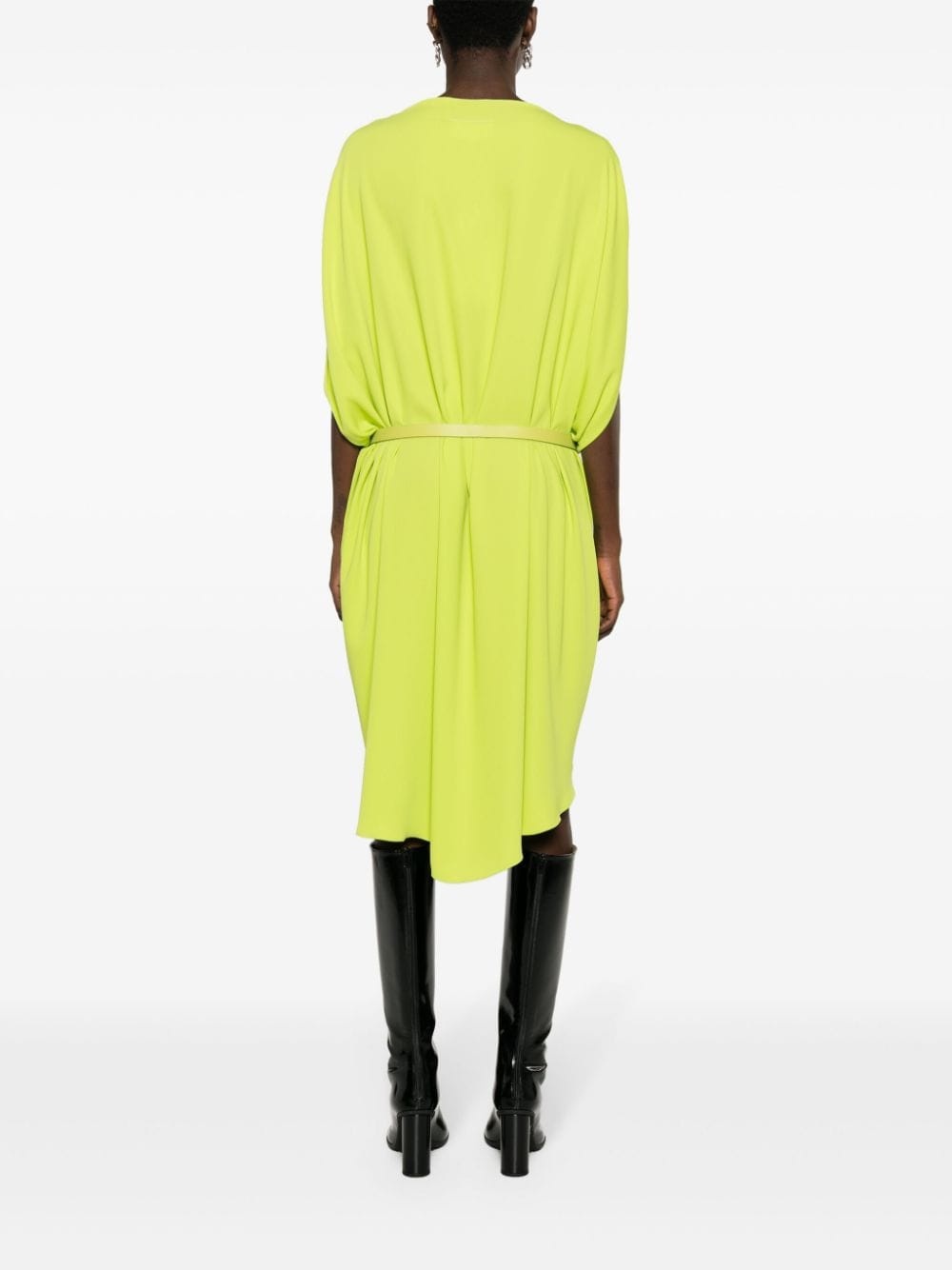 belted-waist midi dress - 4