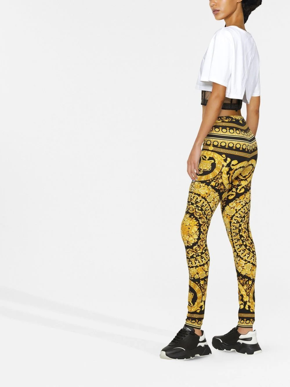 Barocco-print leggings - 4