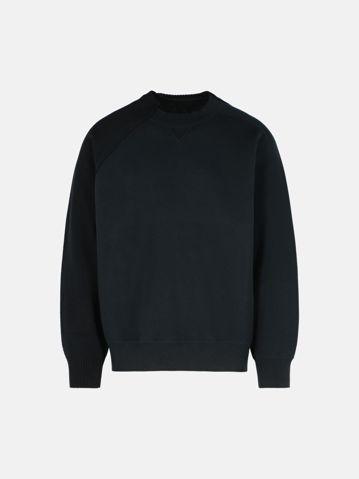 BLACK WOOL SWEATER - 1