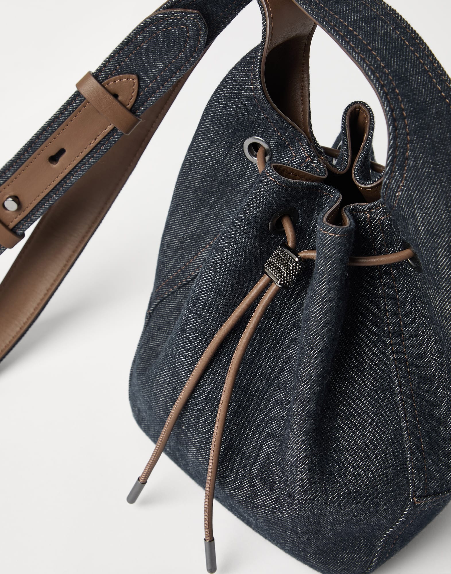 BC Duo small bucket bag in no-fade denim - 3
