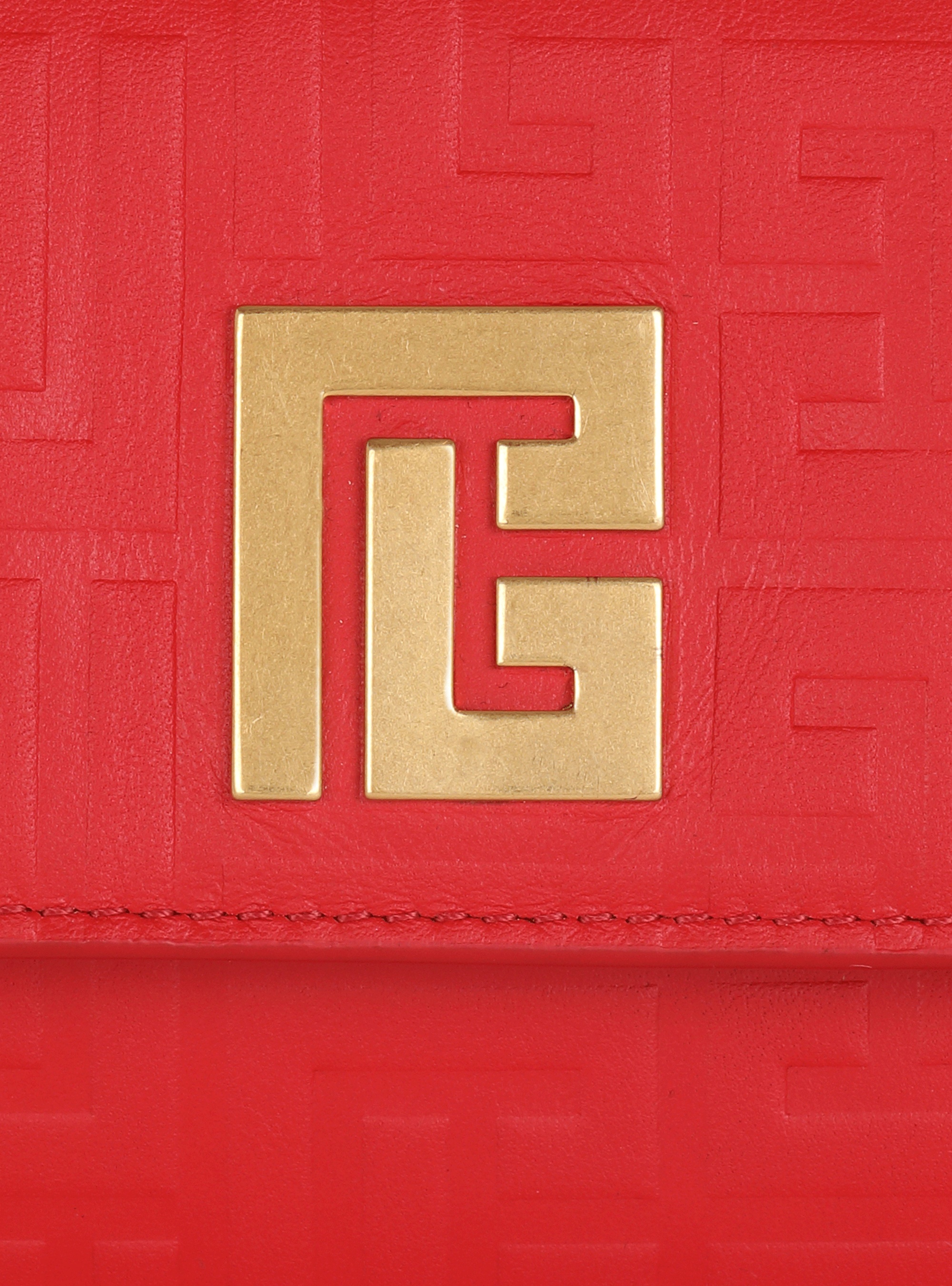 Debossed leather chain 1945 wallet with Balmain monogram - 2