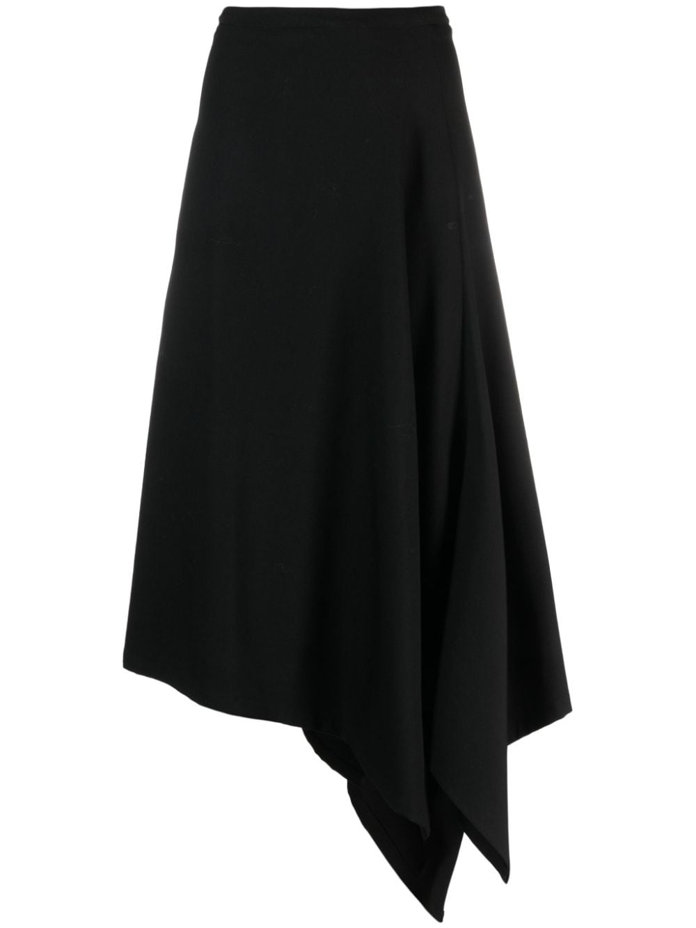 asymmetric draped midi skirt - 1
