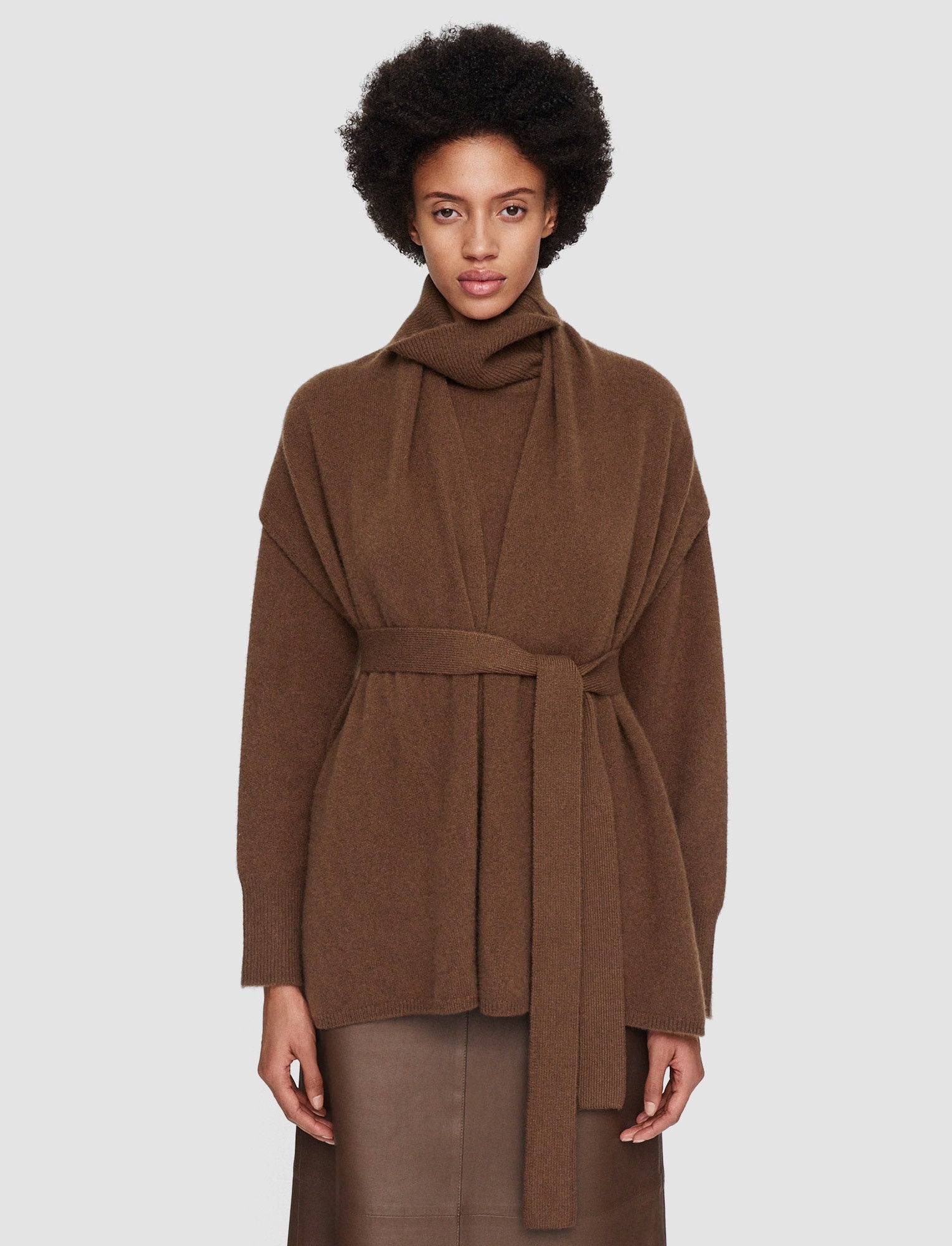 Brushed Cashmere Sleeveless Wrap - 3