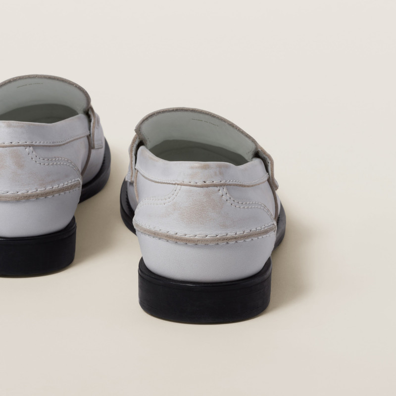Vintage-effect leather loafers 3