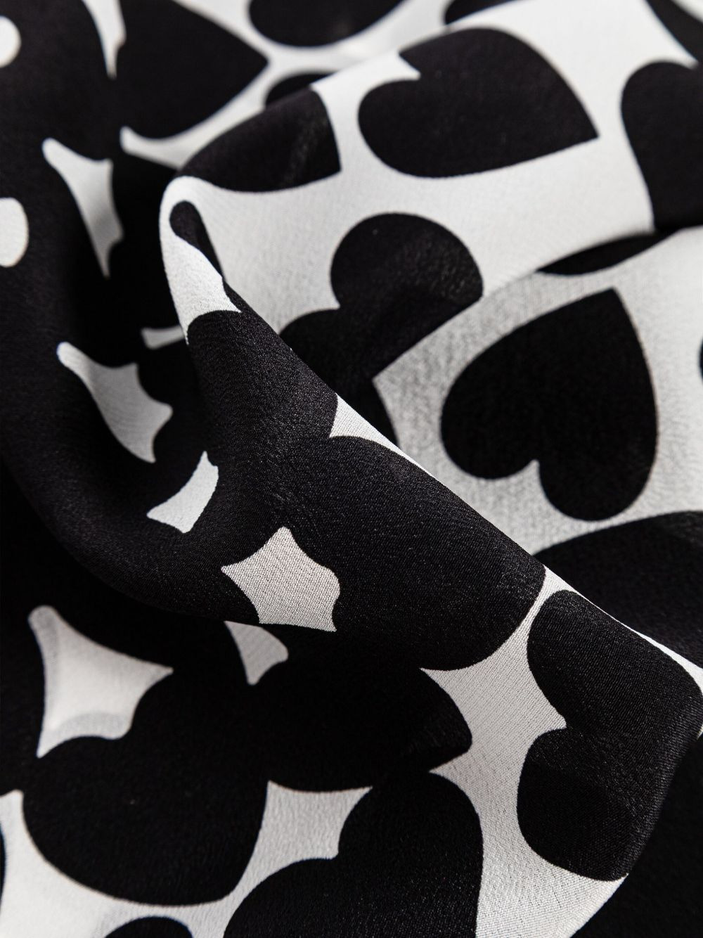 heart-print silk scarf - 5