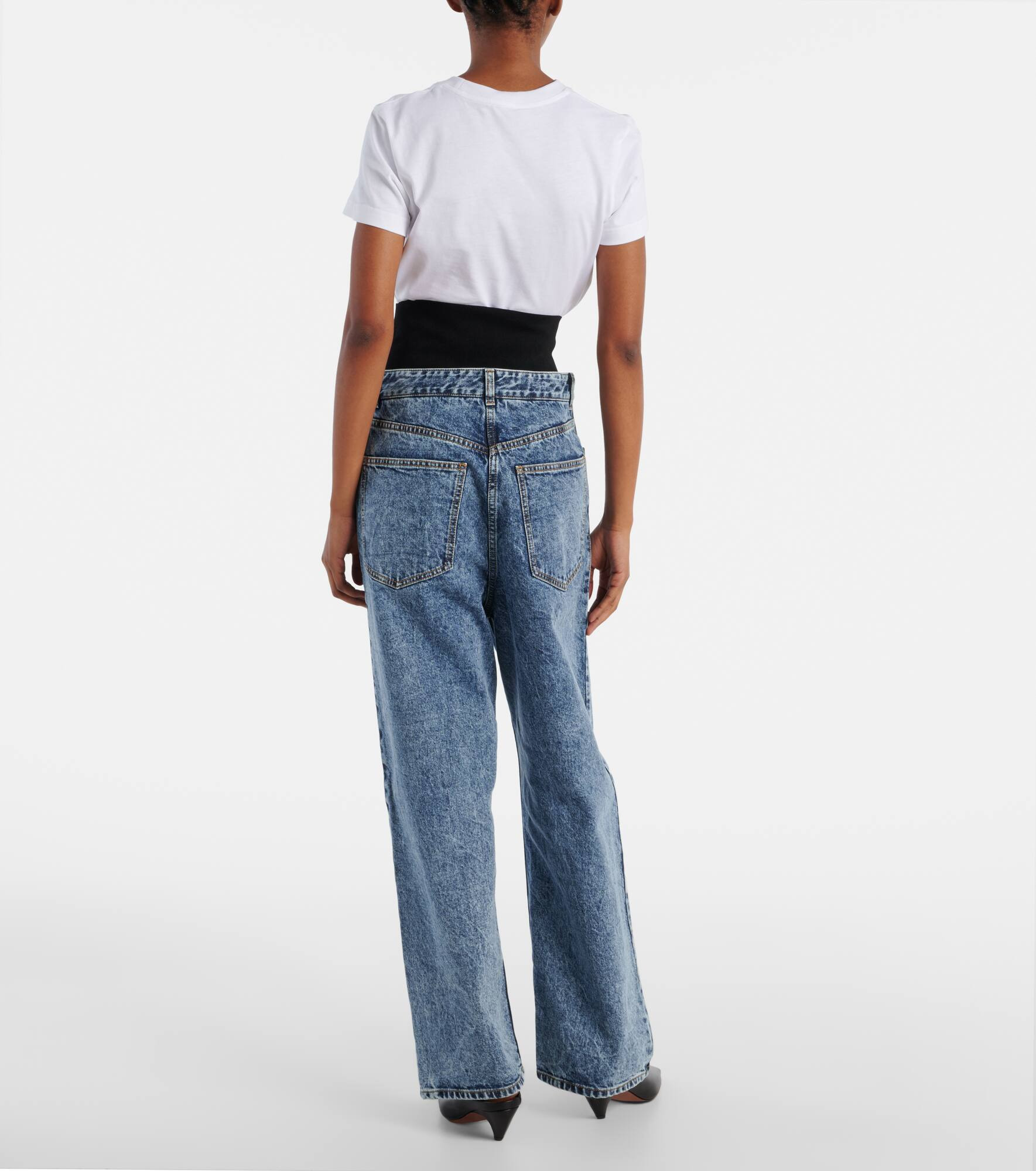 Knit Band straight jeans - 3