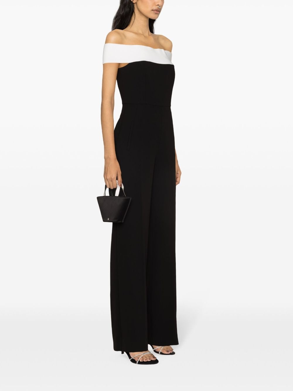 off-shoulder flared jumpsuit - 3