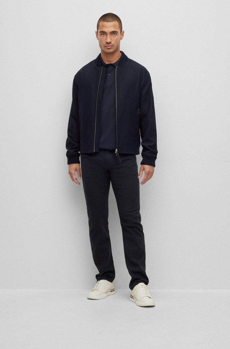 BOSS SLIM-FIT POLO SHIRT IN COTTON WITH STRIPED COLLAR outlook