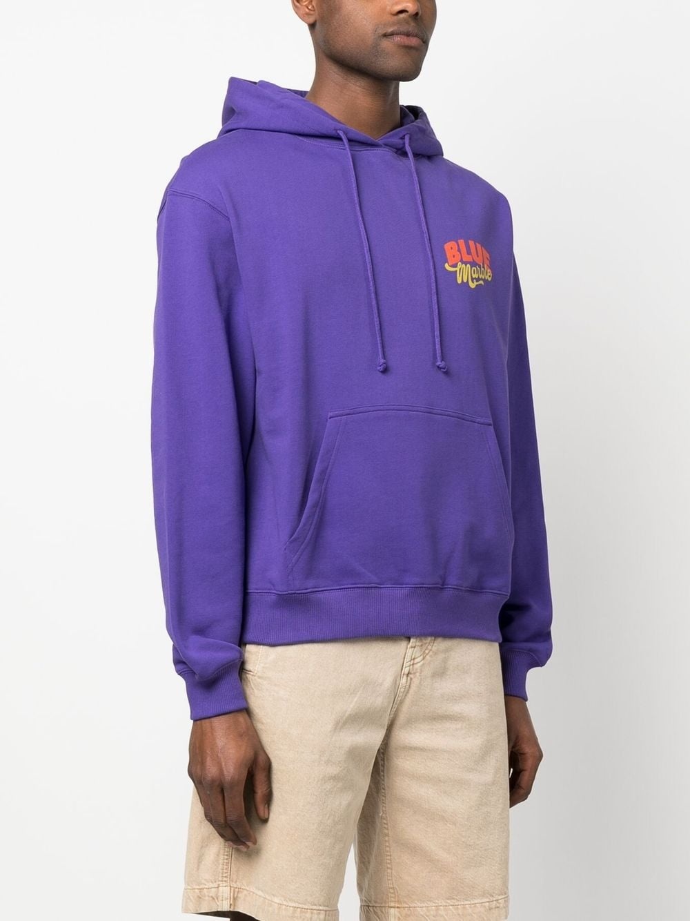 logo-print cotton hoodie - 4