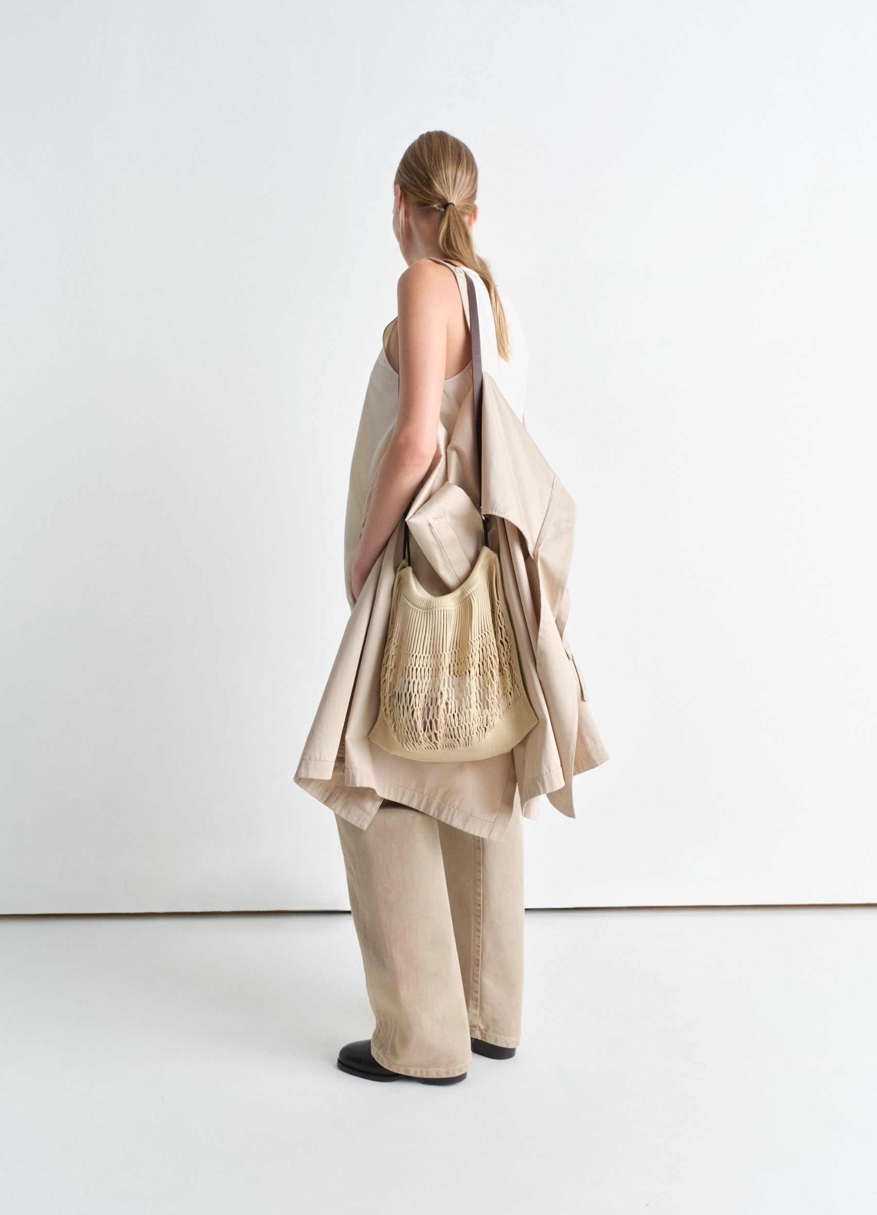 LARGE CROSSBODY FILT NET SHOPPING BAG - 2