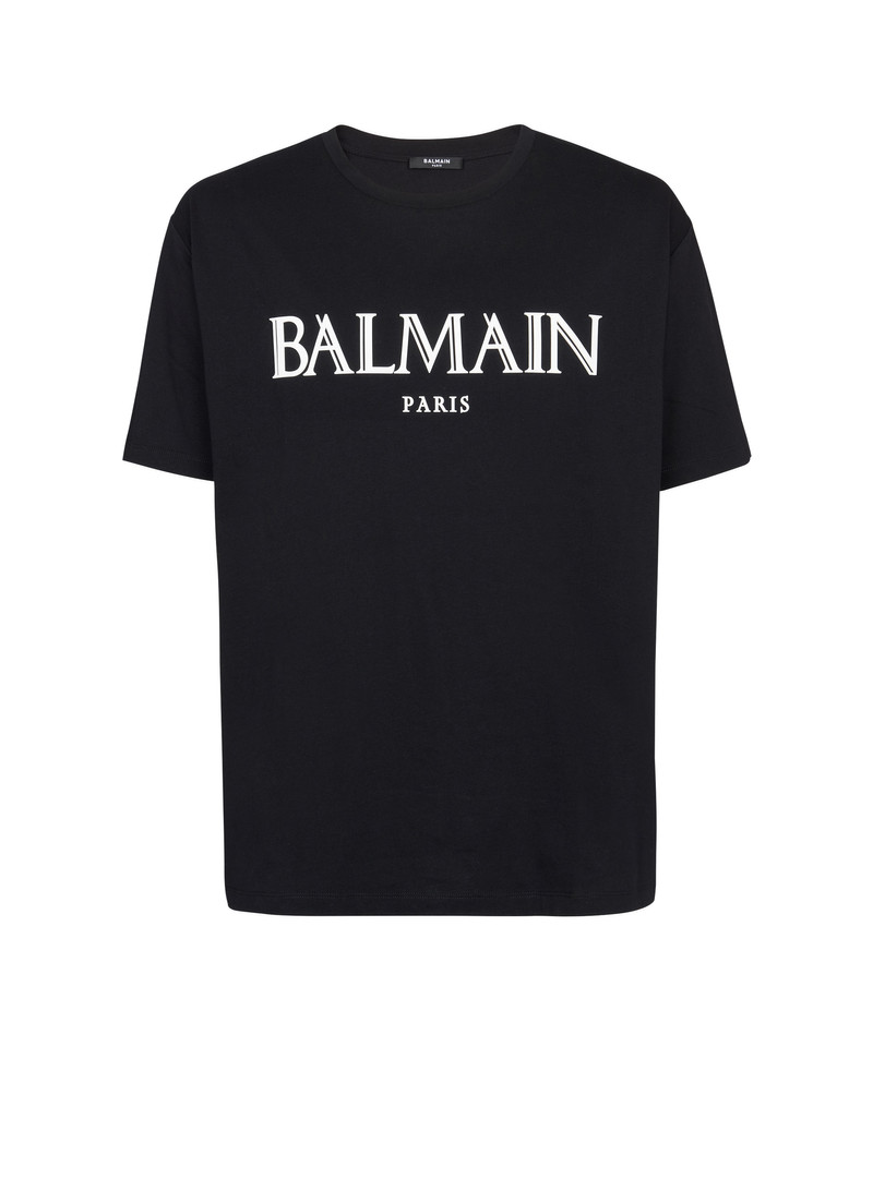 T-shirt with rubber Roman Balmain logo 1