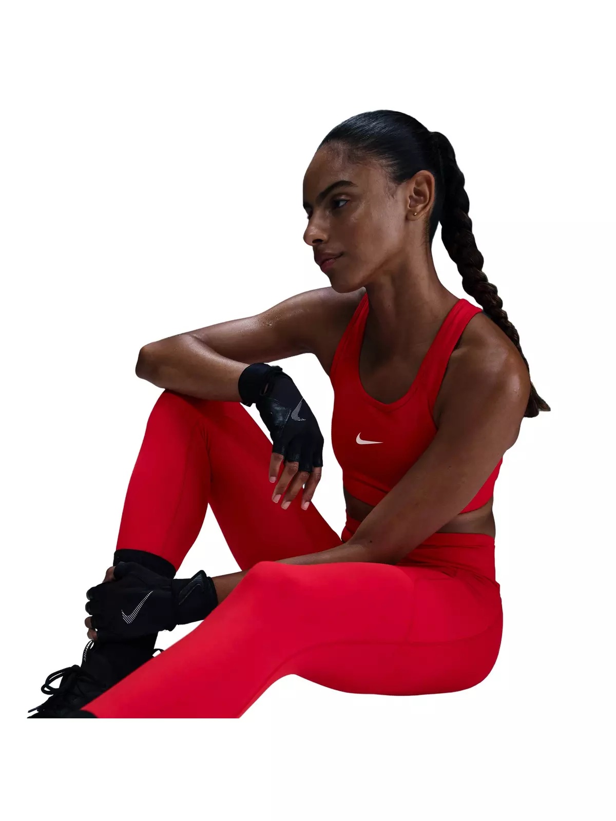 Women's One High-Waisted 7/8 Leggings with Pockets - Red - 5