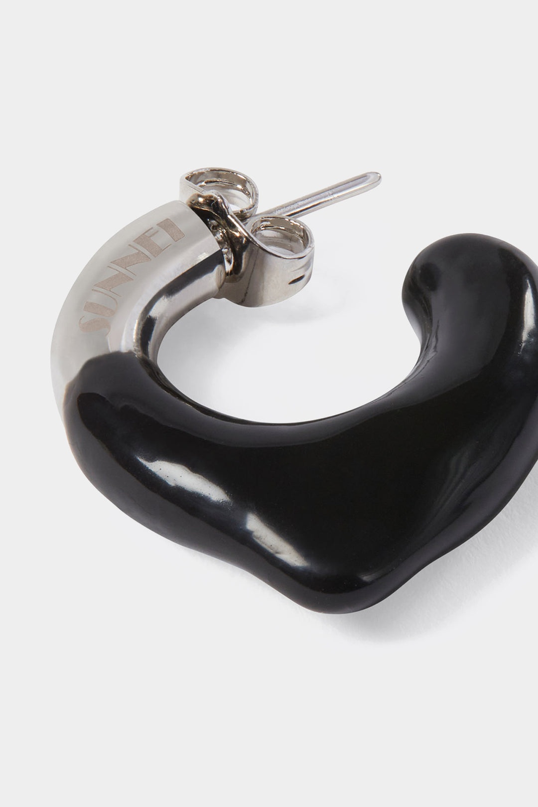 MINI RUBBERIZED EARRINGS SILVER / black - 4