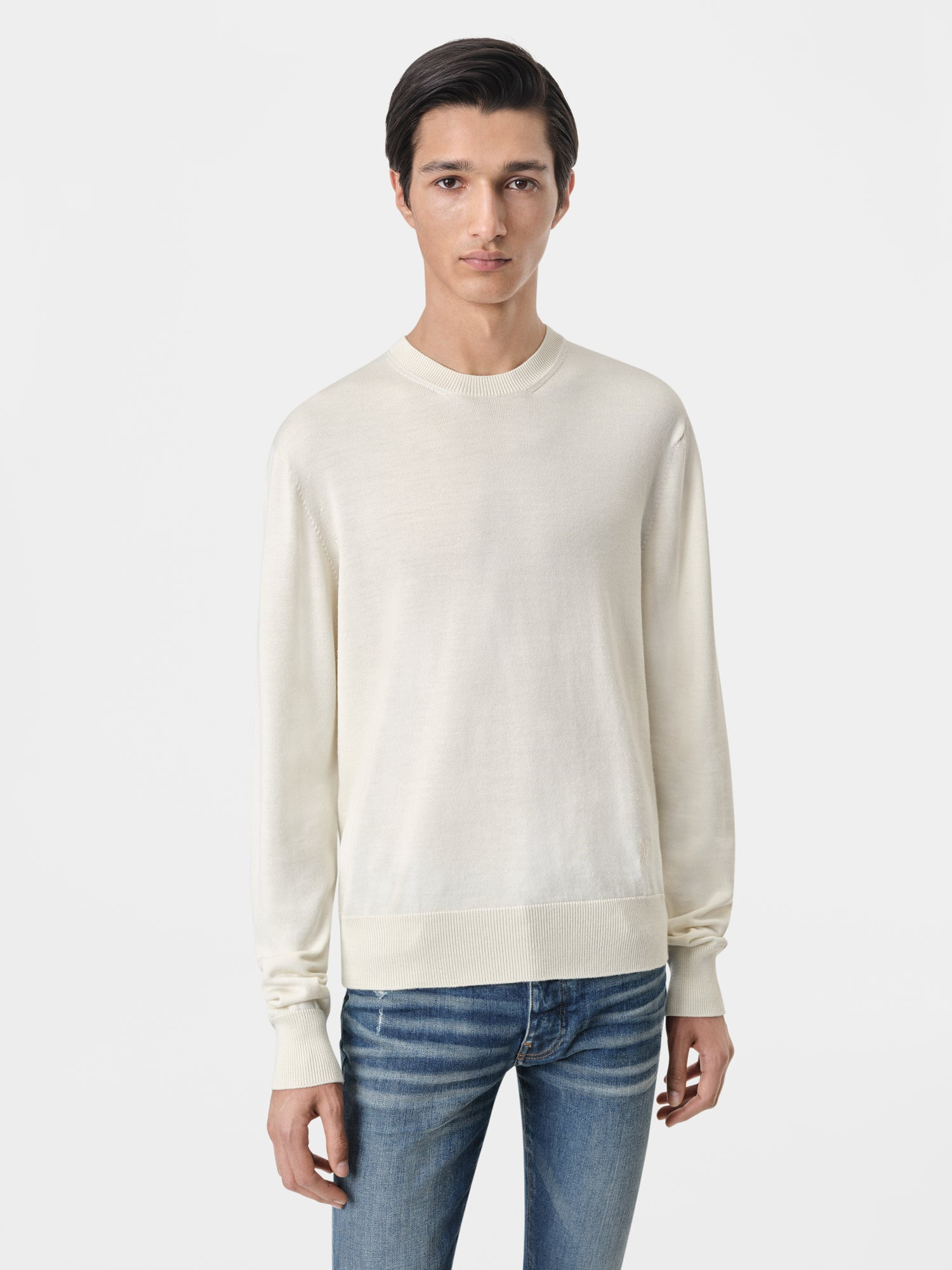 LONG SLEEVE CREW-ALABASTER - 4