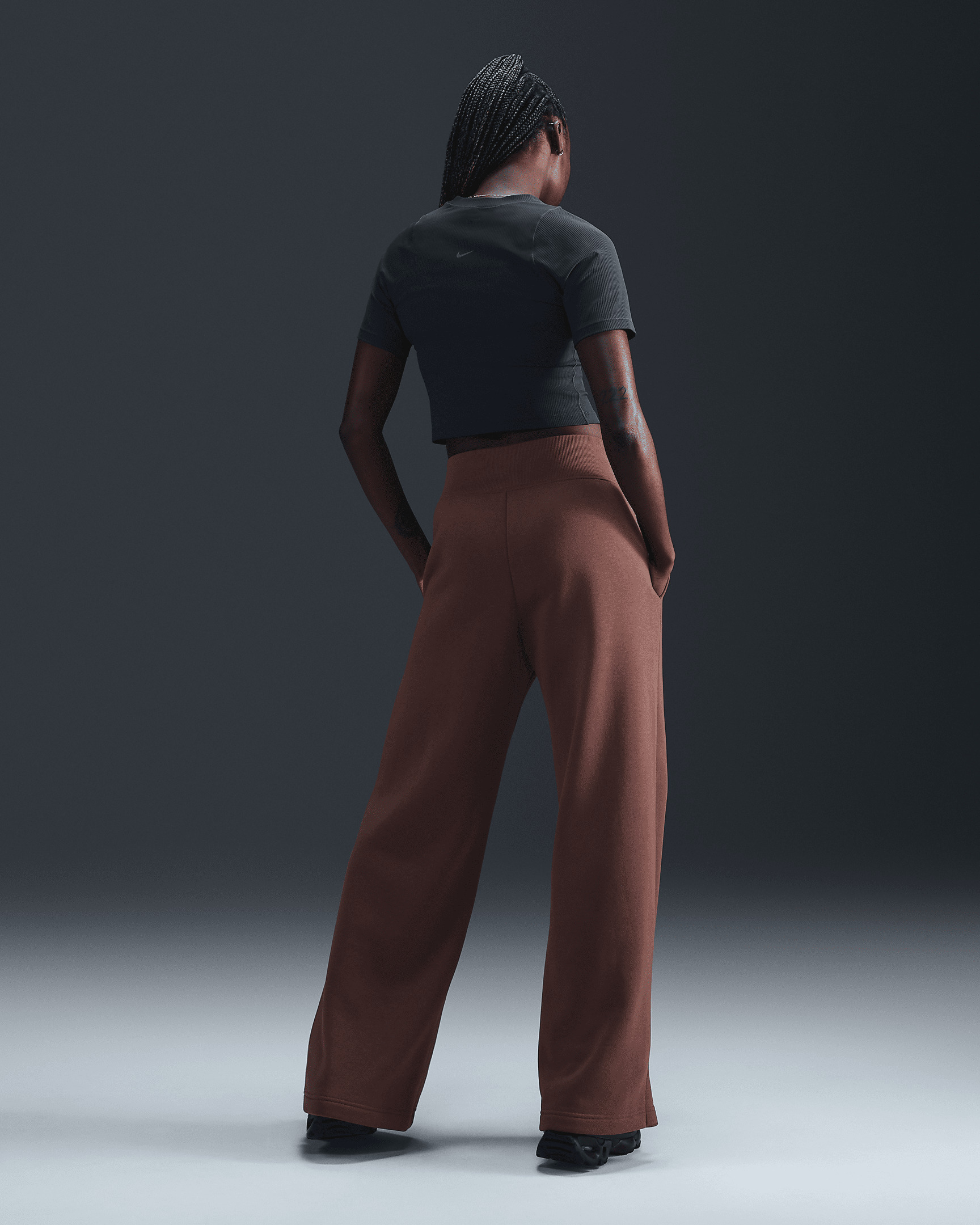 Nike Sportswear Phoenix Fleece Women's High-Waisted Wide-Leg Logo Pants - 4