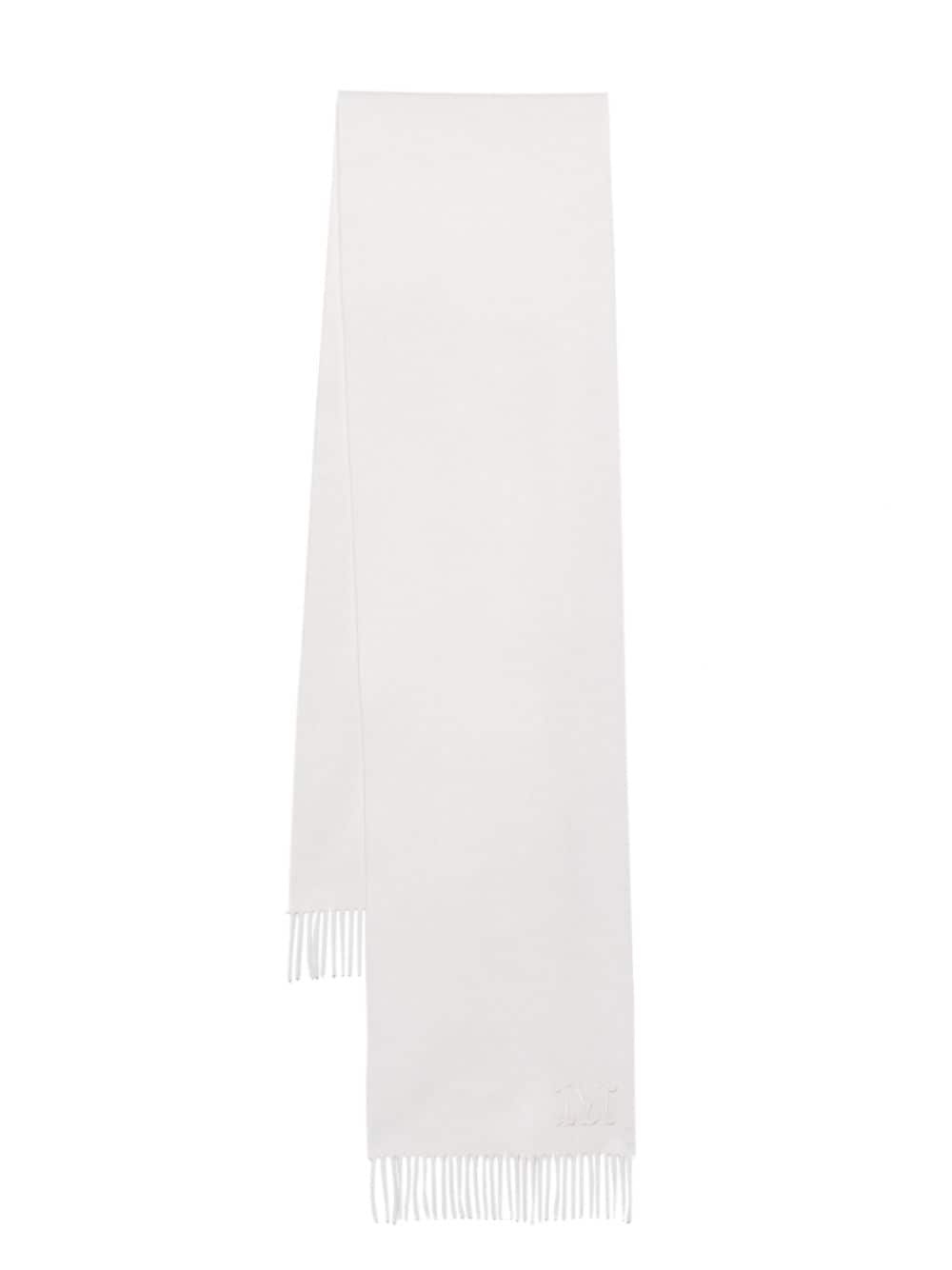 embroidered-logo cashmere scarf - 1